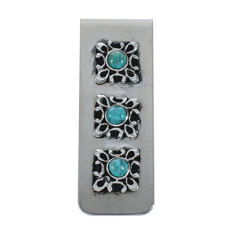 Navajo Turquoise Genuine Sterling Silver Money Clip JX127035